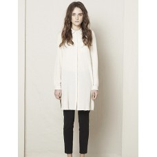 Women's Casual/Daily Simple Spring / Fall ShirtSolid Shirt Collar Long Sleeve White Cotton / Linen Medium