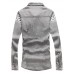 Men's Geometric Pattern Denim Shirt , Cotton / Polyester Casual / Plus Sizes