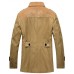 Men's Solid Casual / Work Trench coatCotton Long Sleeve-Black / Green / Yellow