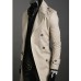 Men's Solid Casual Trench coat,Cotton Long Sleeve-Black / Green / White